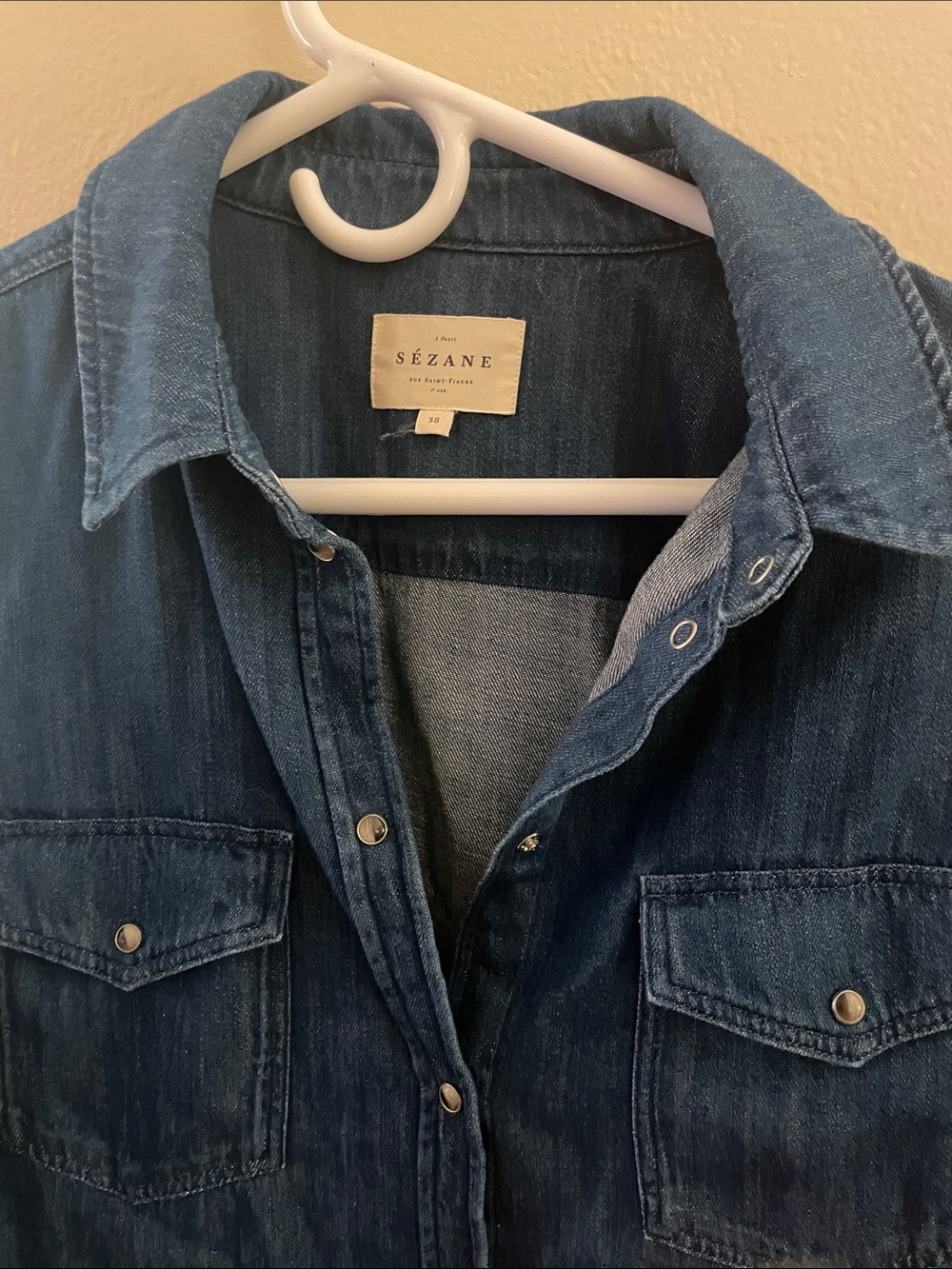 Women's Dark Denim Button-Up Shirt